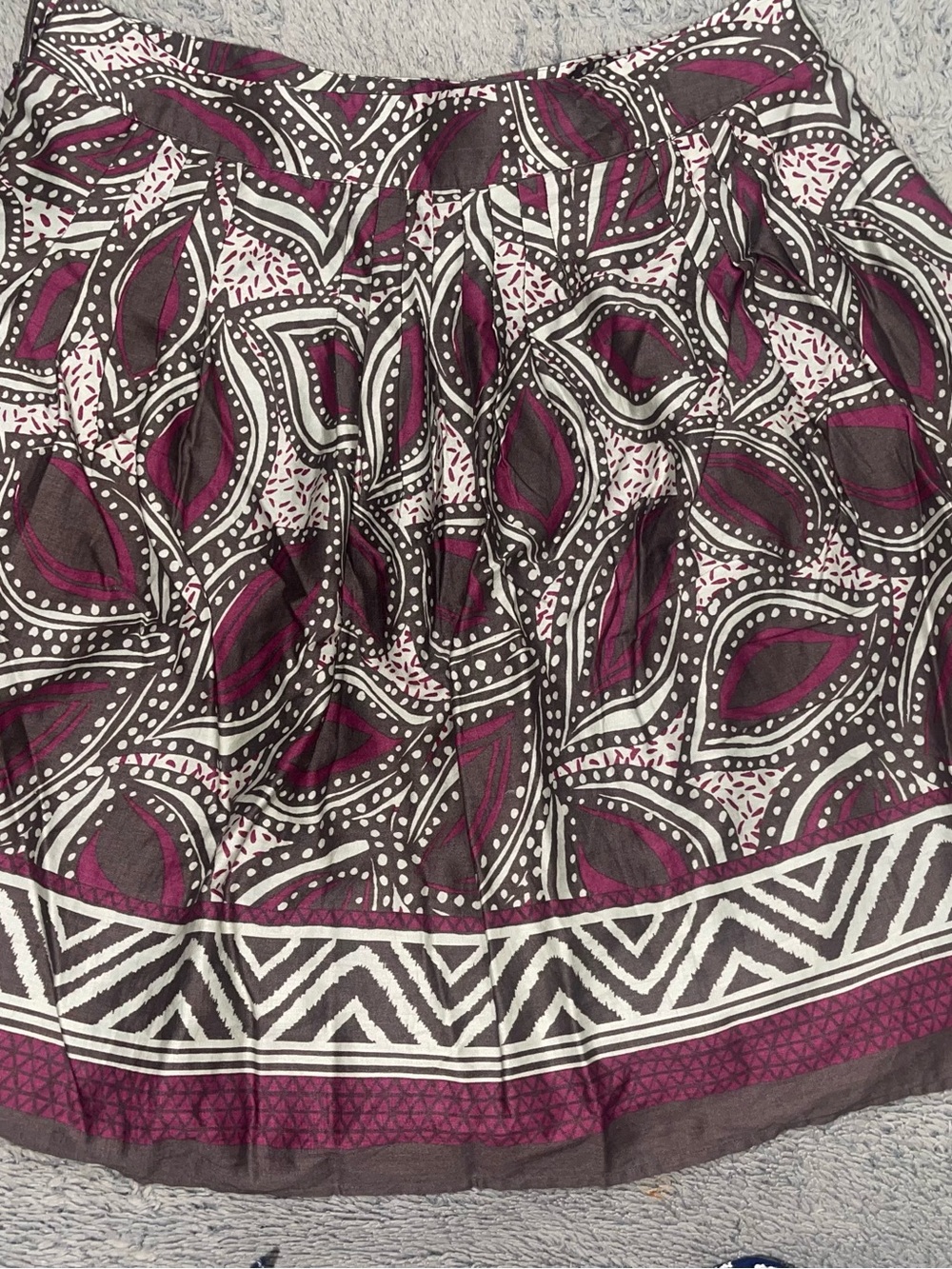 St. John's Bay Purple and Gray A-Line Skirt